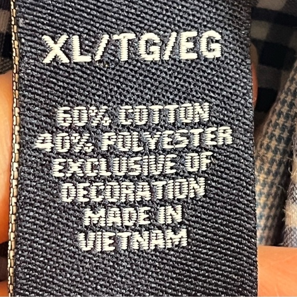 Chaps Ralph Lauren Blue Gingham Crest Button Up Shirt Sz XL Dress or Casual - Picture 4 of 15